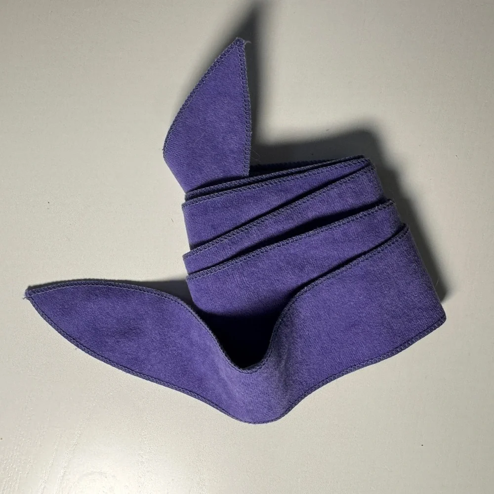 Purple Belt Tie Headband Hair Wrap Bow Pointed Ends Soft Velvet Lavender Pastel